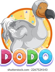 Dodo bird extinction animal cartoon logo illustration