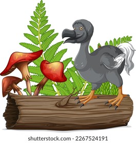 Dodo bird extinction animal cartoon character illustration