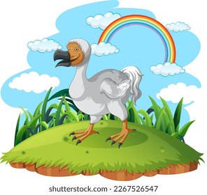 Dodo bird extinction animal cartoon character illustration