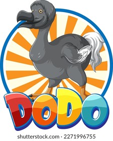 Dodo bird extinction animal cartoon logo illustration