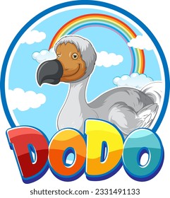 Dodo bird extinction animal cartoon logo illustration