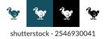 Dodo bird icon logo with bottle on back vintage style