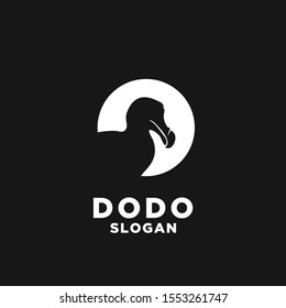 logo de dodo pájaro negro diseño vectorial