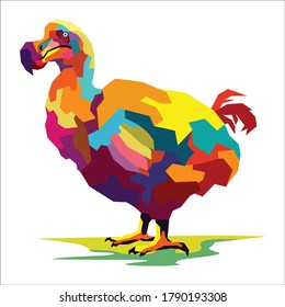 Dodo bird on wpap pop art for illustration and image