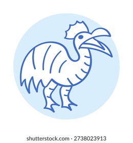 Dodo Bird Outline Icon – Extinct Animal Line Vector Illustration
