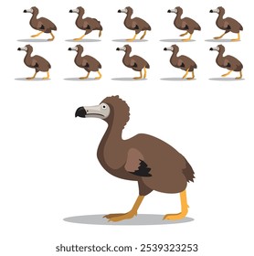 Dodo Bird Running Animated Animation Sequence Cartoon Vector