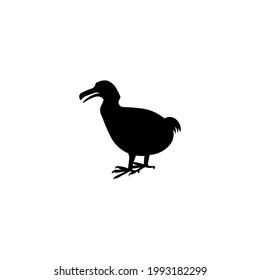 dodo bird silhouette icon vector on a white background