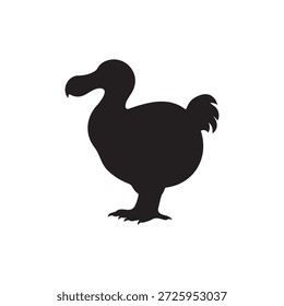 Diseño plano de Vector de icono de silueta de pájaro Dodo.