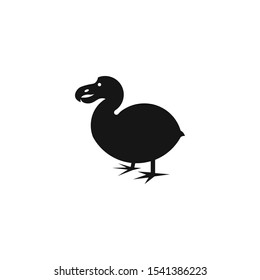 dodo bird silhouette vector icon on a white background
