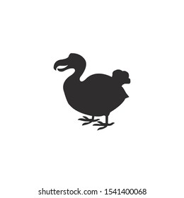 Dodo bird silhouette vector on a white background