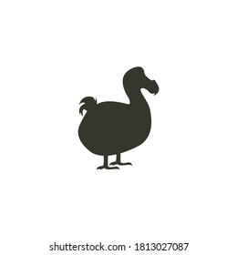 Dodo bird silhouette vector on a white background