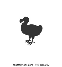 Dodo bird silhouette vector on a white background