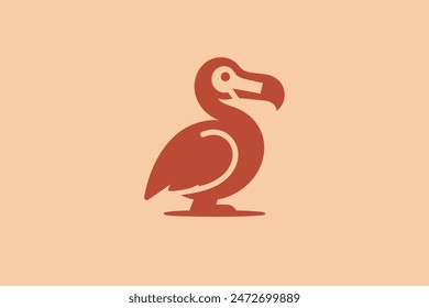 Dodo bird. Simple modern logo, icon, sign. Isolated vector illustration. Red	