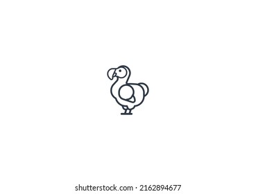 Dodo bird vector flat emoticon. Isolated Dodo emoji illustration. Dodo icon