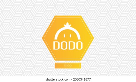 Logo de criptodivisa Dodo aislado en el fondo del patrón de degradado.
