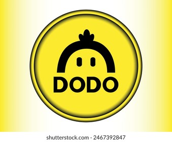 Dodo cryptocurrency logos on abstract background. 3d illustrations.