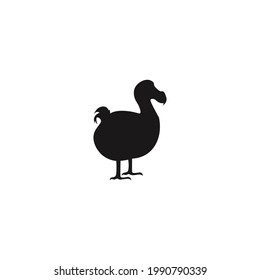Dodo silhouette icon vector on a white background