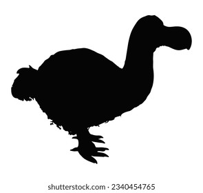 Dodo silhouette icon vector on a white background