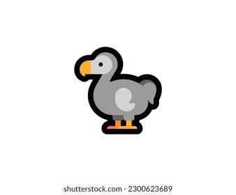 Dodo vector icon on a white background. Dodo emoji illustration. Isolated dodo bird vector emoticon