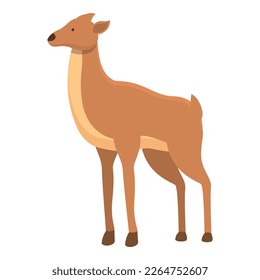 Doe Icon Cartoon Vektor. Hirschtier. Tierwald