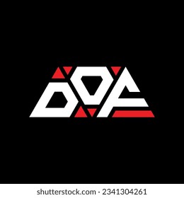 DOF triangle letter logo design with triangle shape. DOF triangle logo design monogram. DOF triangle vector logo template with red color. DOF triangular logo Simple, Elegant, and Luxurious design.