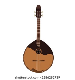 Doff or Domra, Russia Flok Oriental Music Instrument - Vector Illustration Isolated