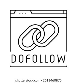 dofollow seo line icon vector. dofollow seo sign. isolated contour symbol black illustration