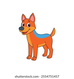 dog 2d color vector art illustration single file