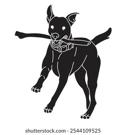 dog 3 black and white simple
