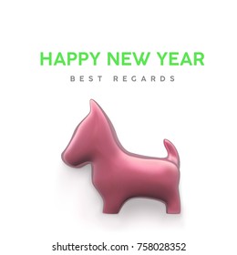 Dog 3D figure on white background, symbol of 2018 year on Chinese calendar. Vector illustration. 
