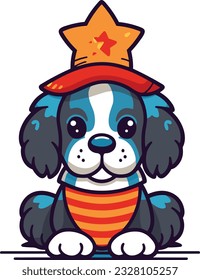 Dog 4th of July Cute in the style of colorful animal