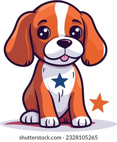 Dog 4th of July Cute in the style of colorful animal