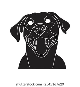 dog 5 black and white simple.
