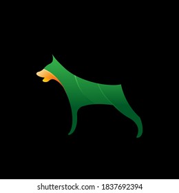 dog abstrack logo design vector