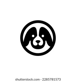 Dog abstract circle logo design