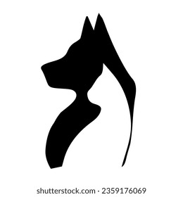 Dog abstract design cat inside