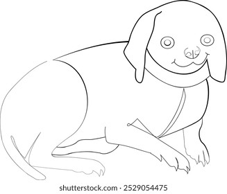 Dog Abstract Line Drawing Dog lover Illustration