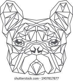 Dog abstract polygon, geometric outline bulldog, Vector