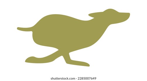 Dog abstract silhouette design flat icon. Vector illustration