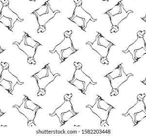 Dog Abstract vector repeat pattern design Great for fall spring, summer, winter time modern fabric, wallpaper, backgrounds, invitations, packaging design projects Surface pattern design