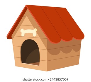 Icono de tienda de accesorios para perros. Casa del Perro. Supermercado de mascotas. Accesorio para mascotas. Ilustración vectorial en estilo plano clip art