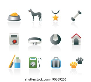 dog accessory and symbols icons - vector icon set