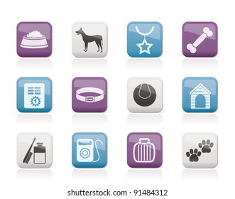 dog accessory and symbols icons - vector icon set