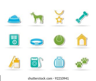 dog accessory and symbols icons - vector icon set