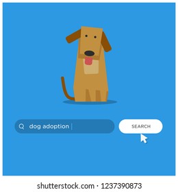 Dog Adoption Written in Browser Search Bar with Mouse Pointer