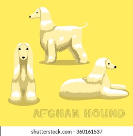 Dog Afghan Hound Cartoon Vector Illustration