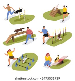 Dog Agility Course Vector Set