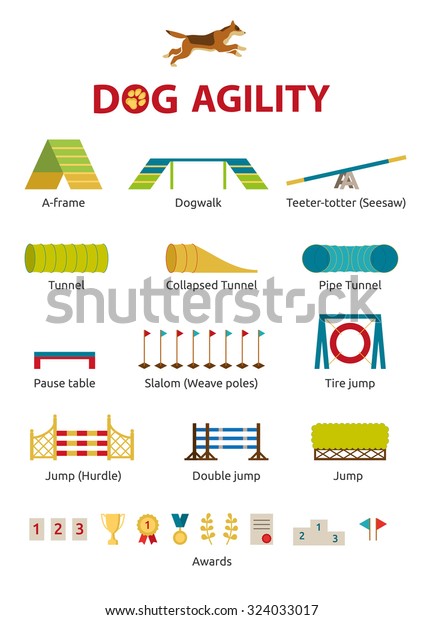 Dog Agility Jumping Obstacle Set Jump Stock Vector (Royalty Free) 324033017