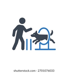 Dog agility training Icon Isolated On White Background 
