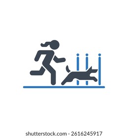 Dog Agility Training Icon On White Background
